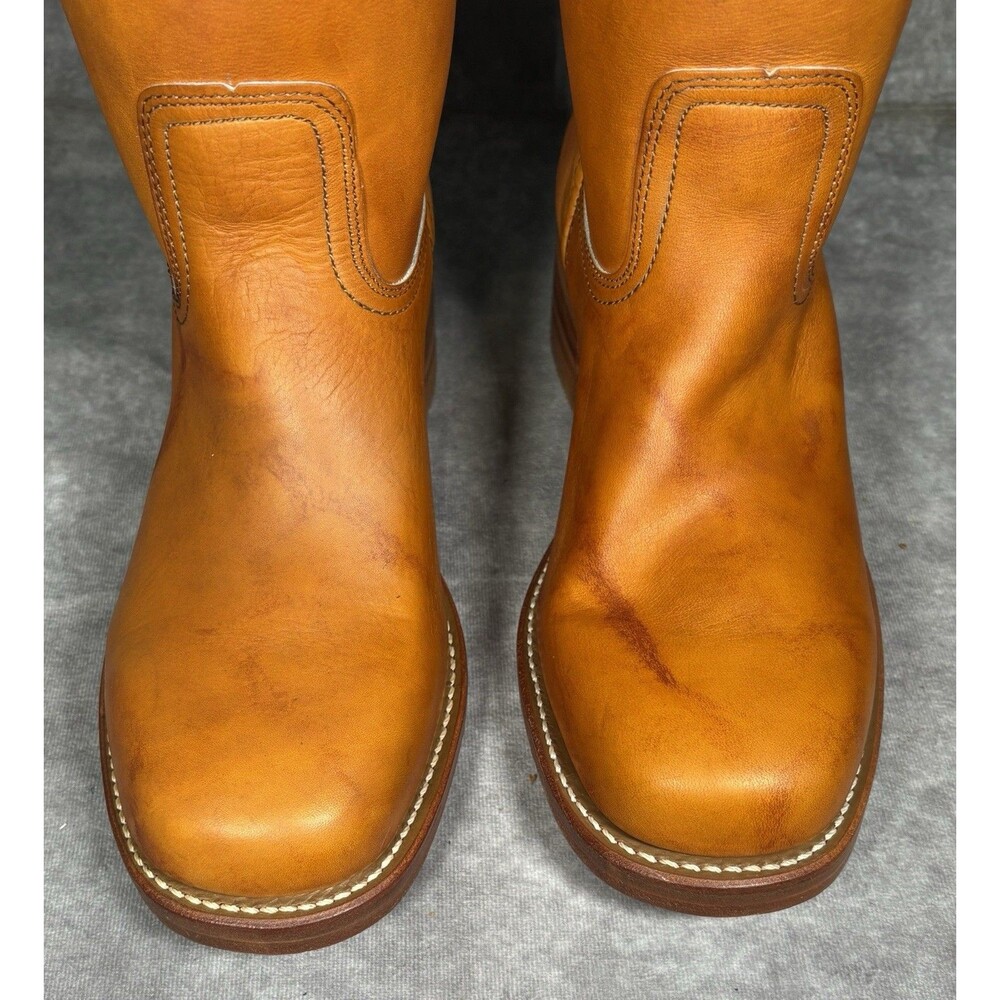 FRYE Boots Mens 9.5 Campus Boots Orange Sunrise Vintage 80s New With Tags - Picture 2 of 11